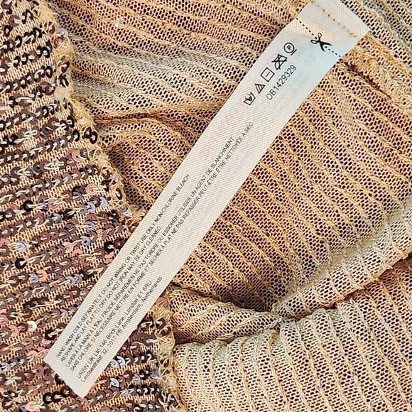 Free People Gold Sequin Long Sleeve Top - Picture 7 of 7